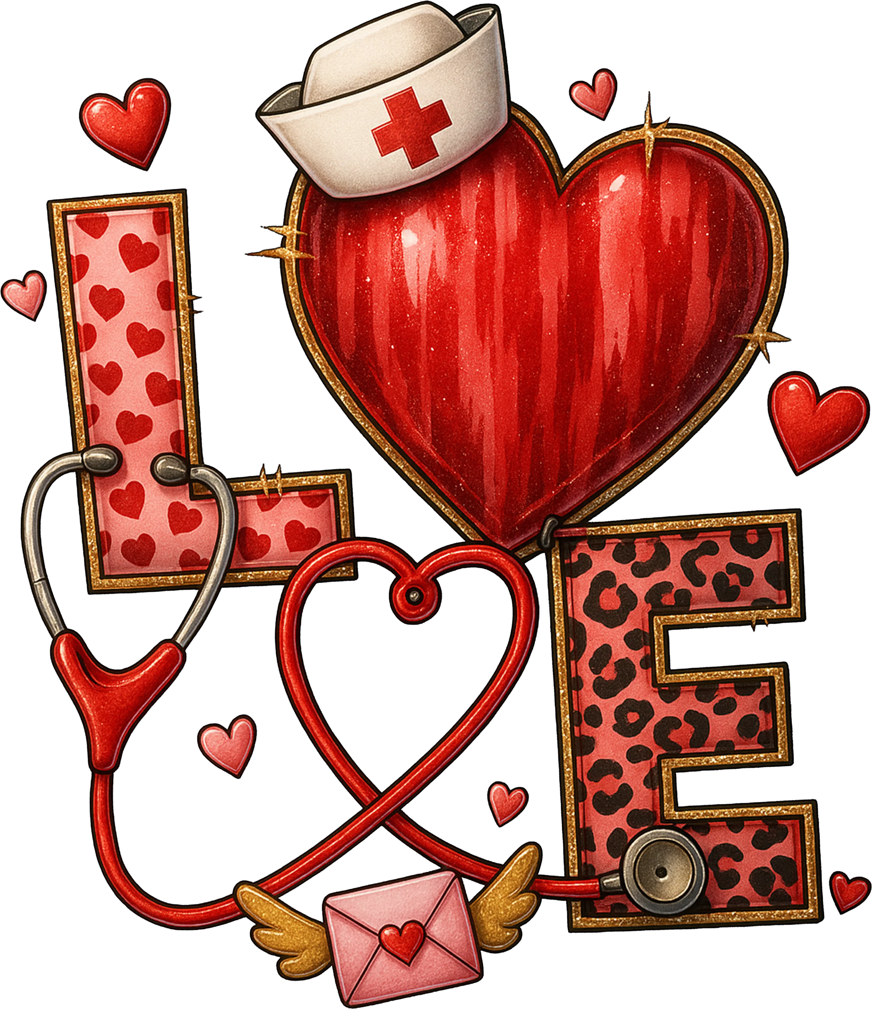 Love Valentine Nurse Decal & Acrylic Blank COMBO