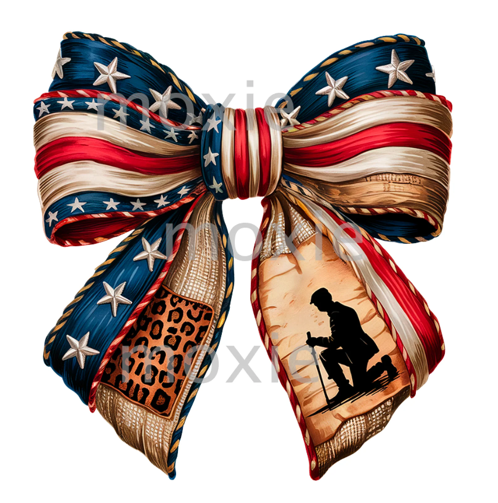 Memorial Day Bow Decal & Acrylic Blank COMBO