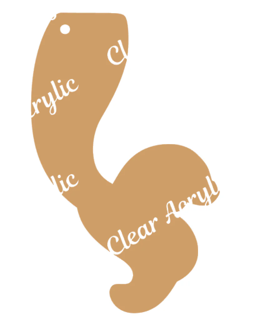 Mermaid Tail Curved Acrylic Blank
