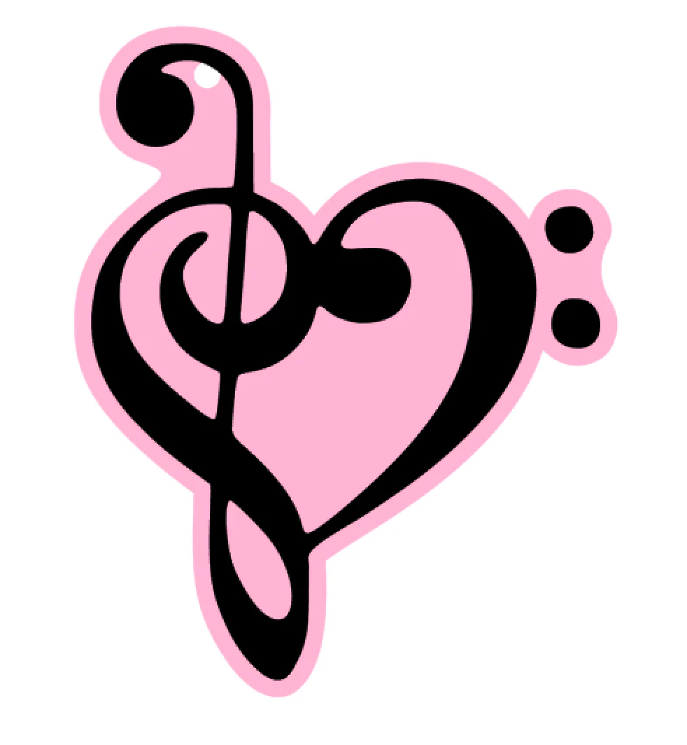 Music Note Heart Acrylic Blank - Image 2