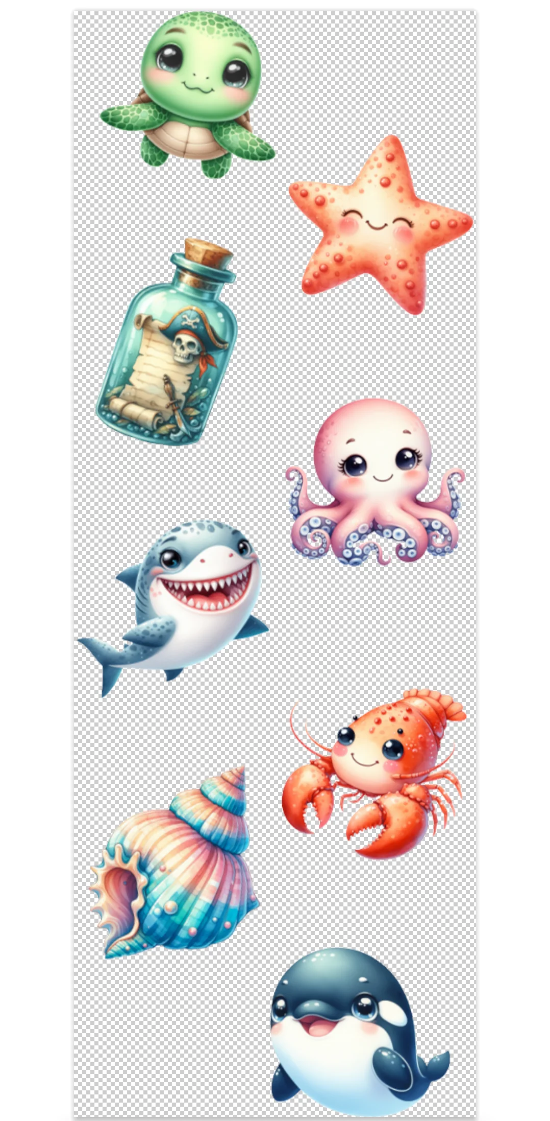 Ocean Life Pen Wrap UV DTF