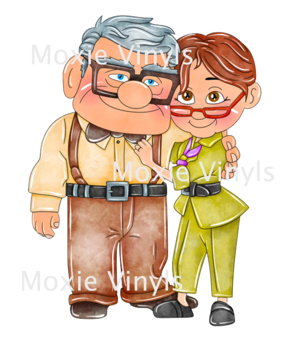 Old Couple Standing UV DTF
