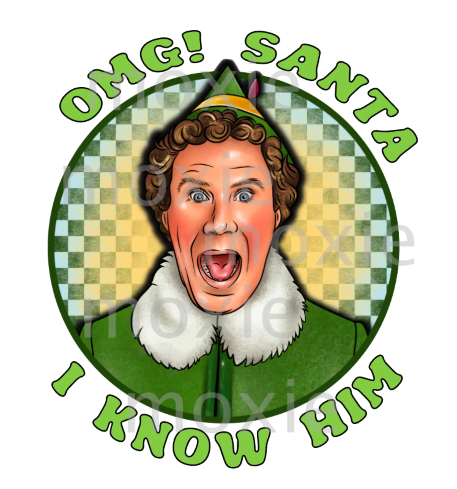 OMG Santa I know him Decal & Acrylic Blank COMBO