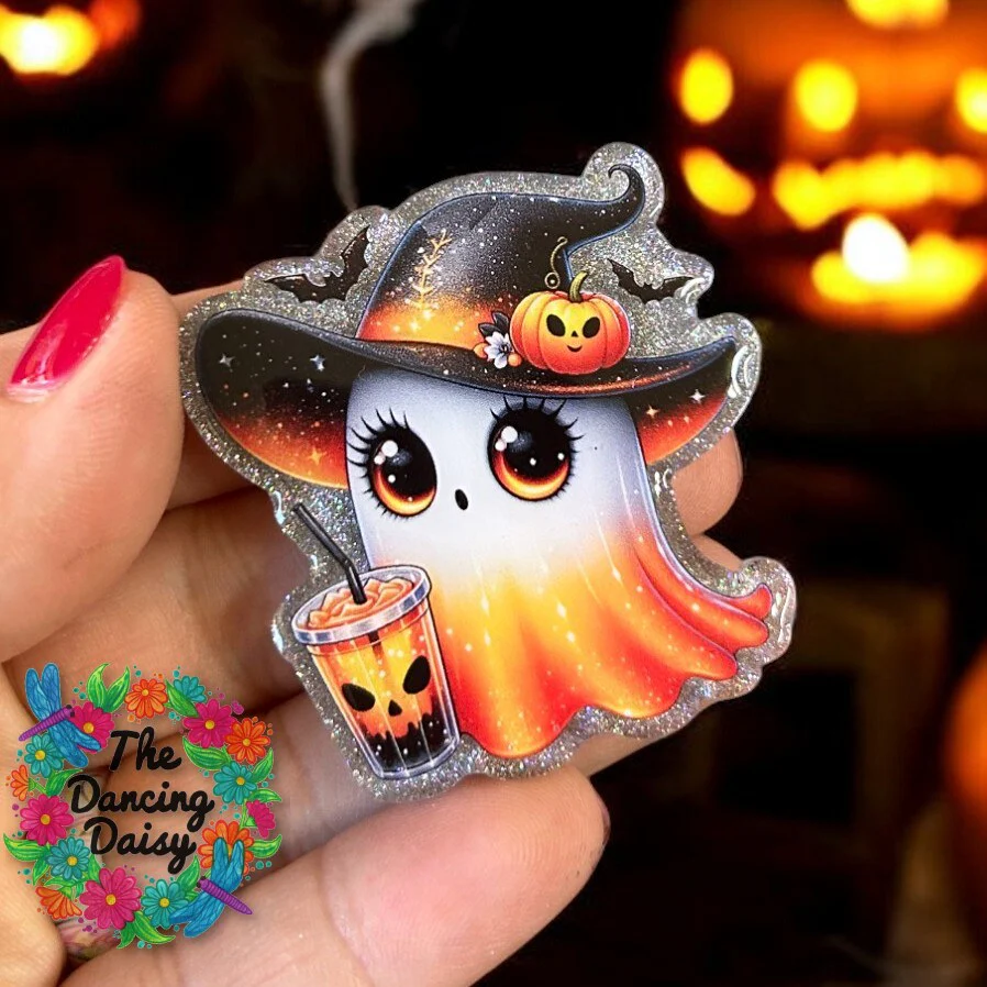 Orange Coffee Ghost Decal & Acrylic Blank COMBO - Image 2