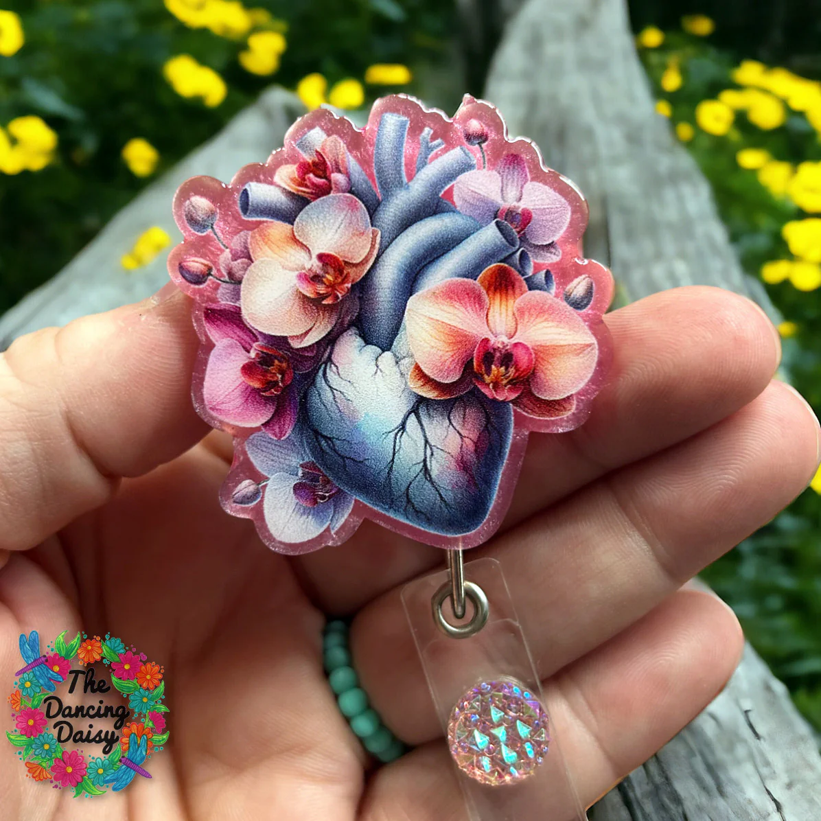 Orchid Floral Heart Decal & Acrylic Blank COMBO - Image 3