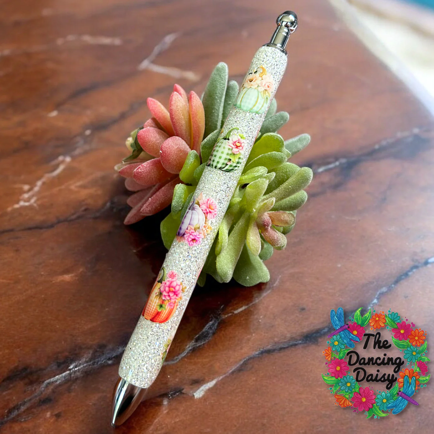 Patchwork Pumpkins Pen Wrap UV DTF - Image 2