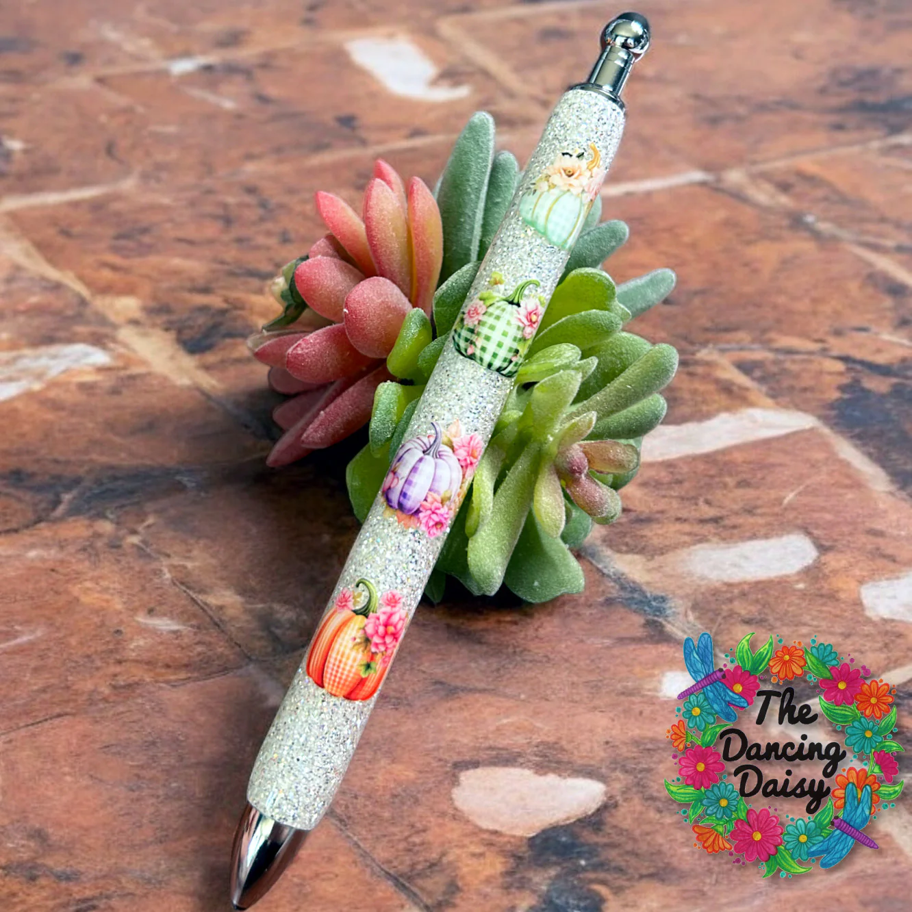 Patchwork Pumpkins Pen Wrap UV DTF - Image 3