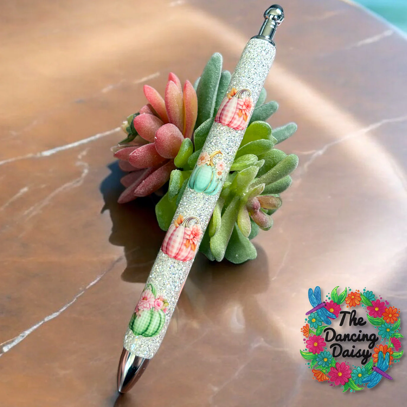 Patchwork Pumpkins Pen Wrap UV DTF - Image 4