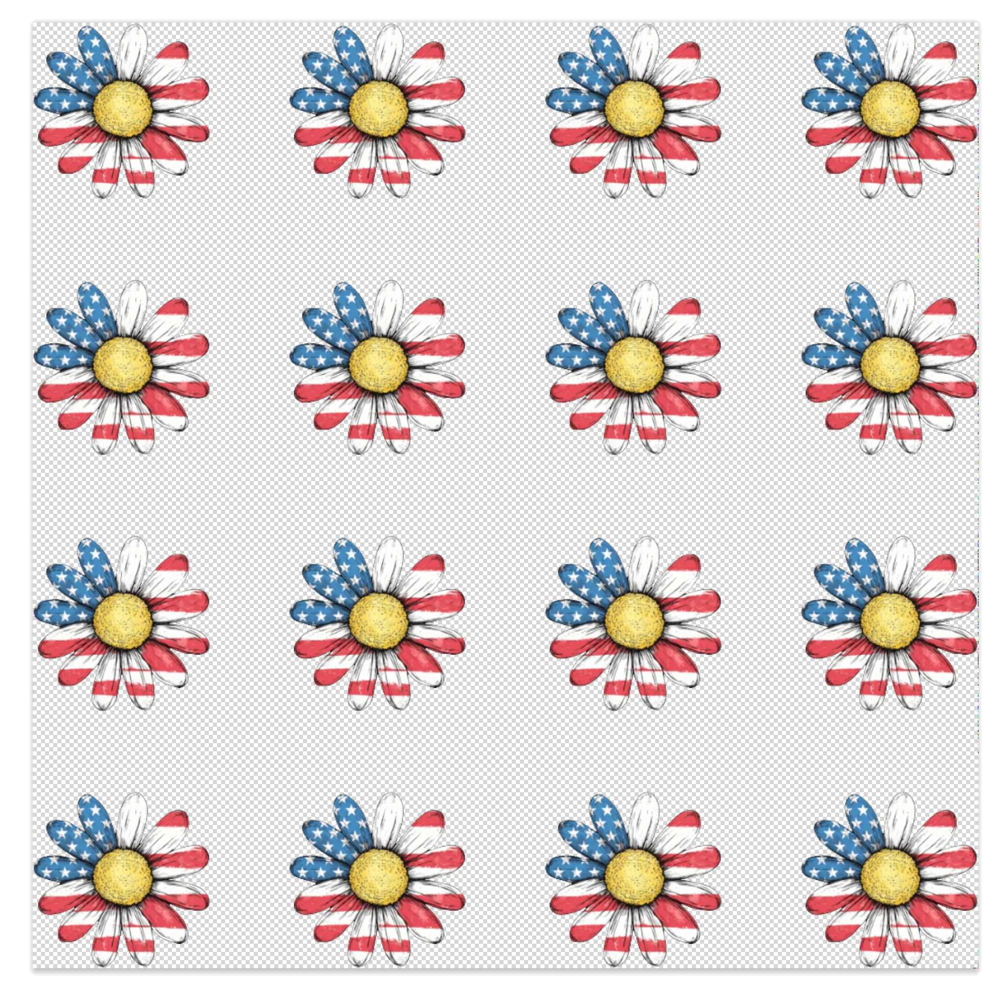 Patriotic Daisies Pen Elements UV DTF