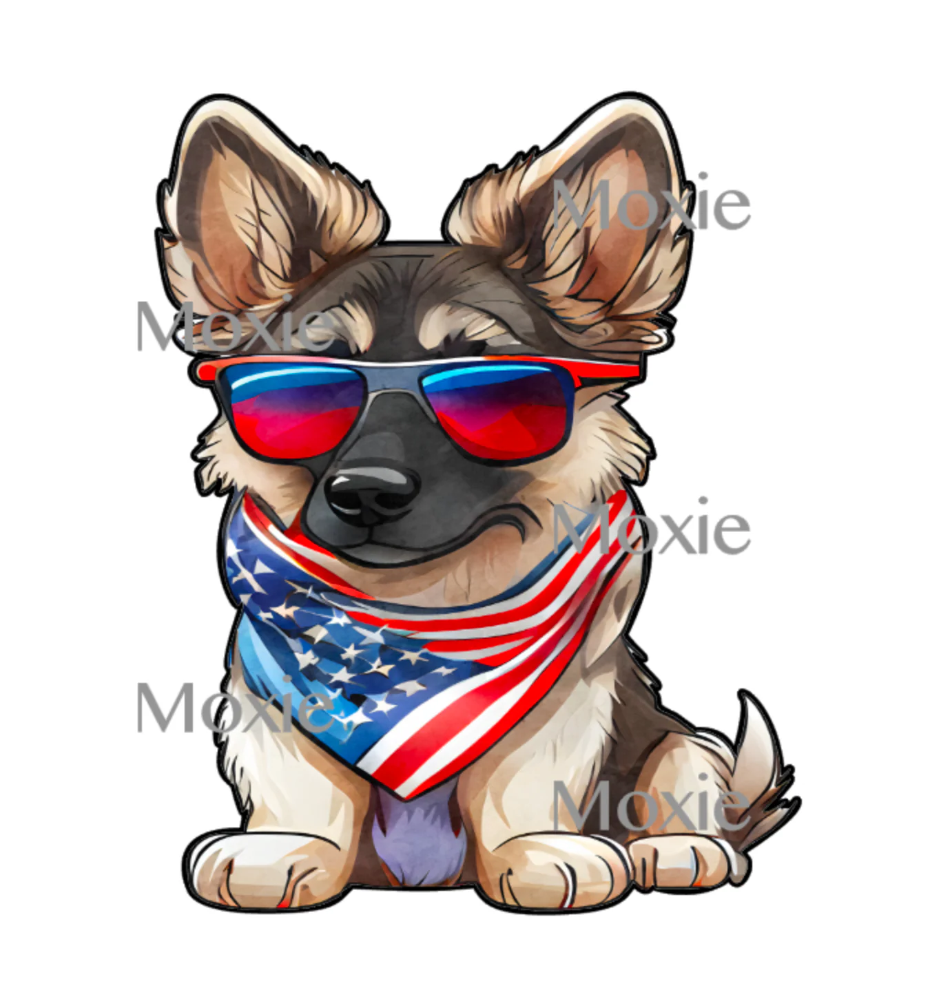 Patriotic Shepherd Decal & Acrylic Blank COMBO