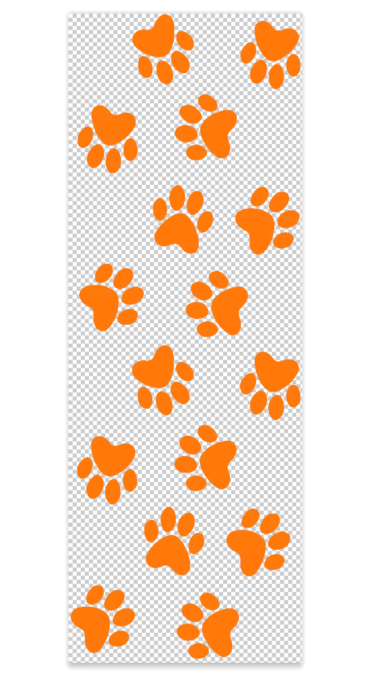 Paws Orange Pen Wrap UV DTF