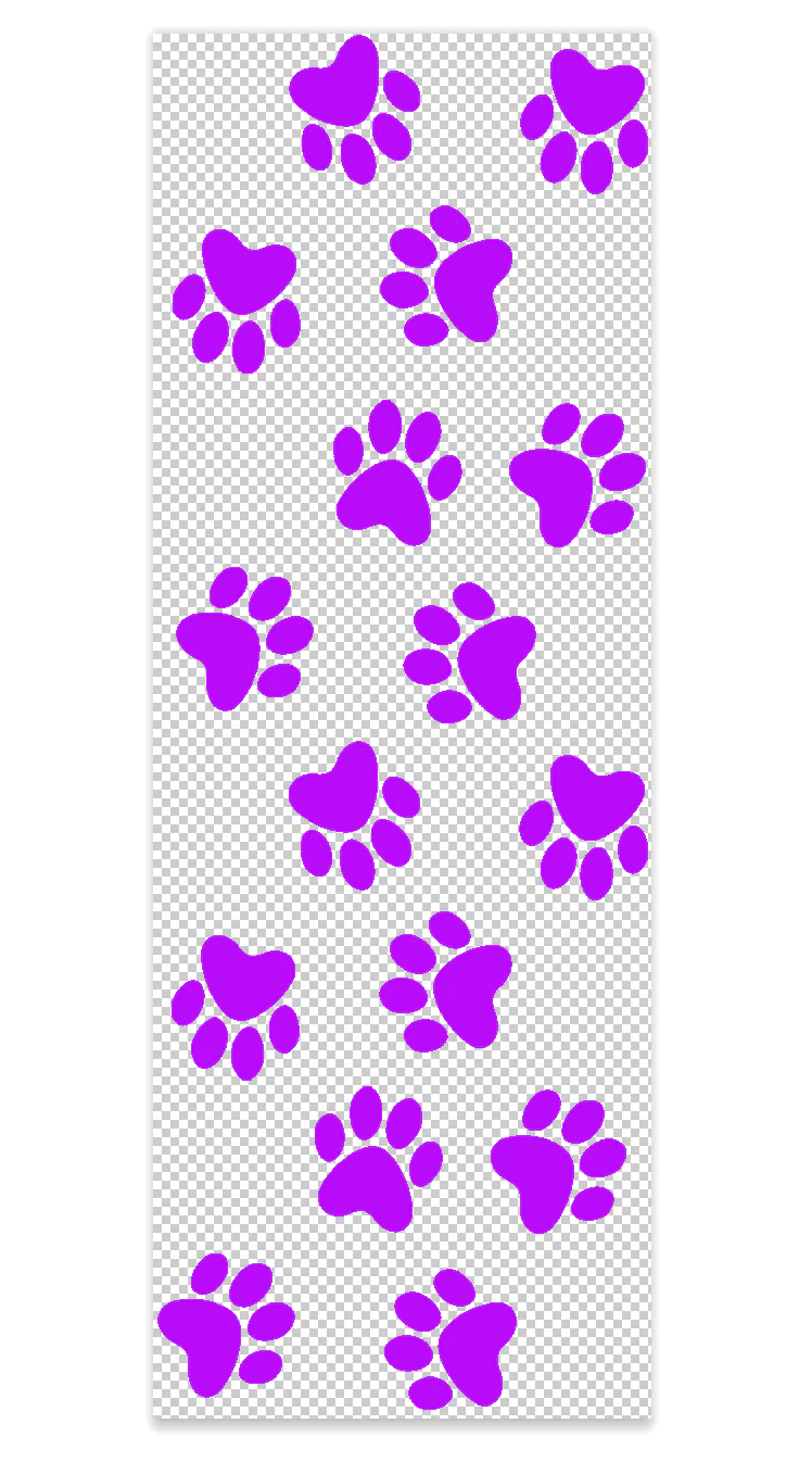 Paws Purple Pen Wrap UV DTF
