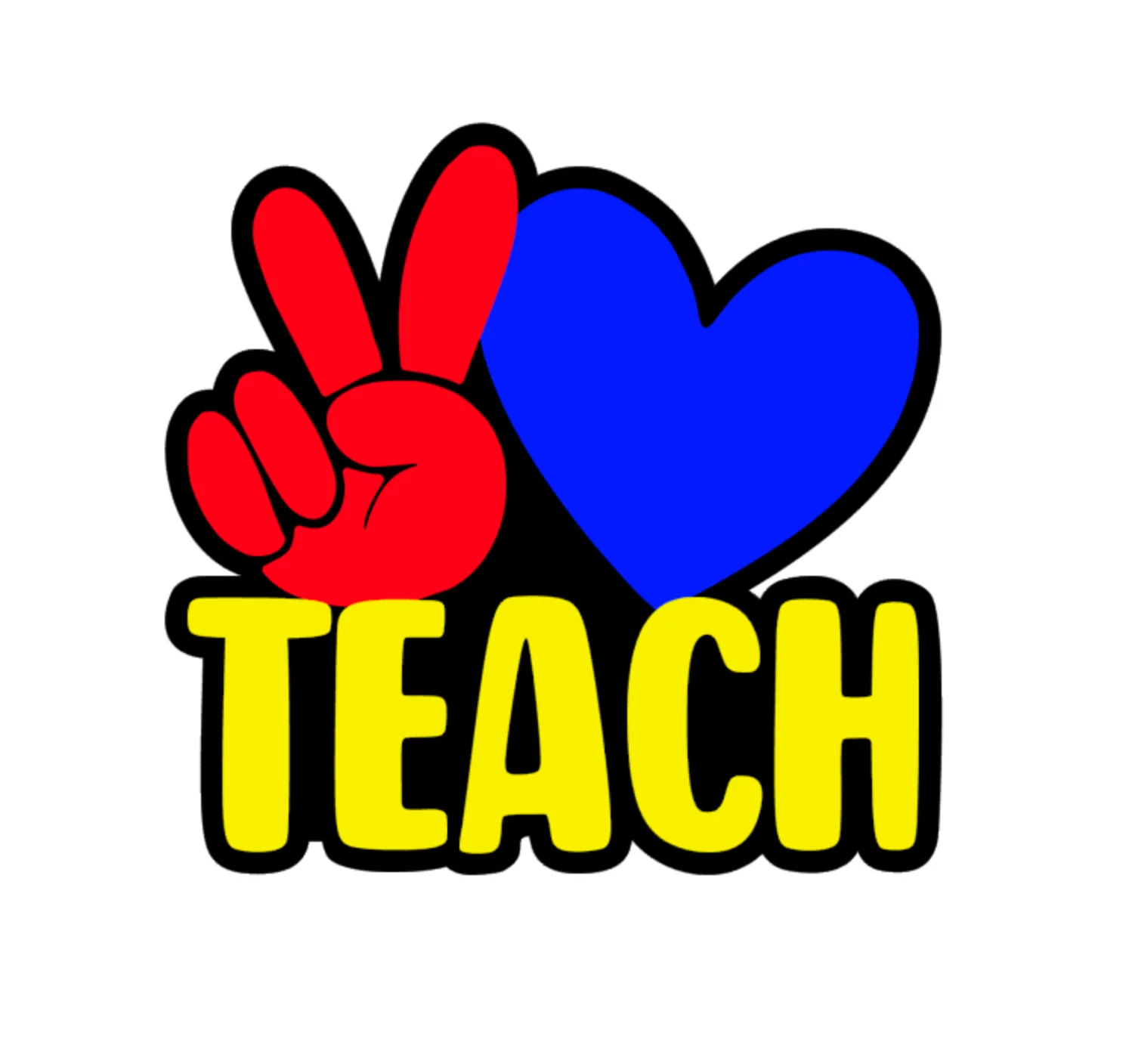 Peace Love TEACH Badge Reel Blank