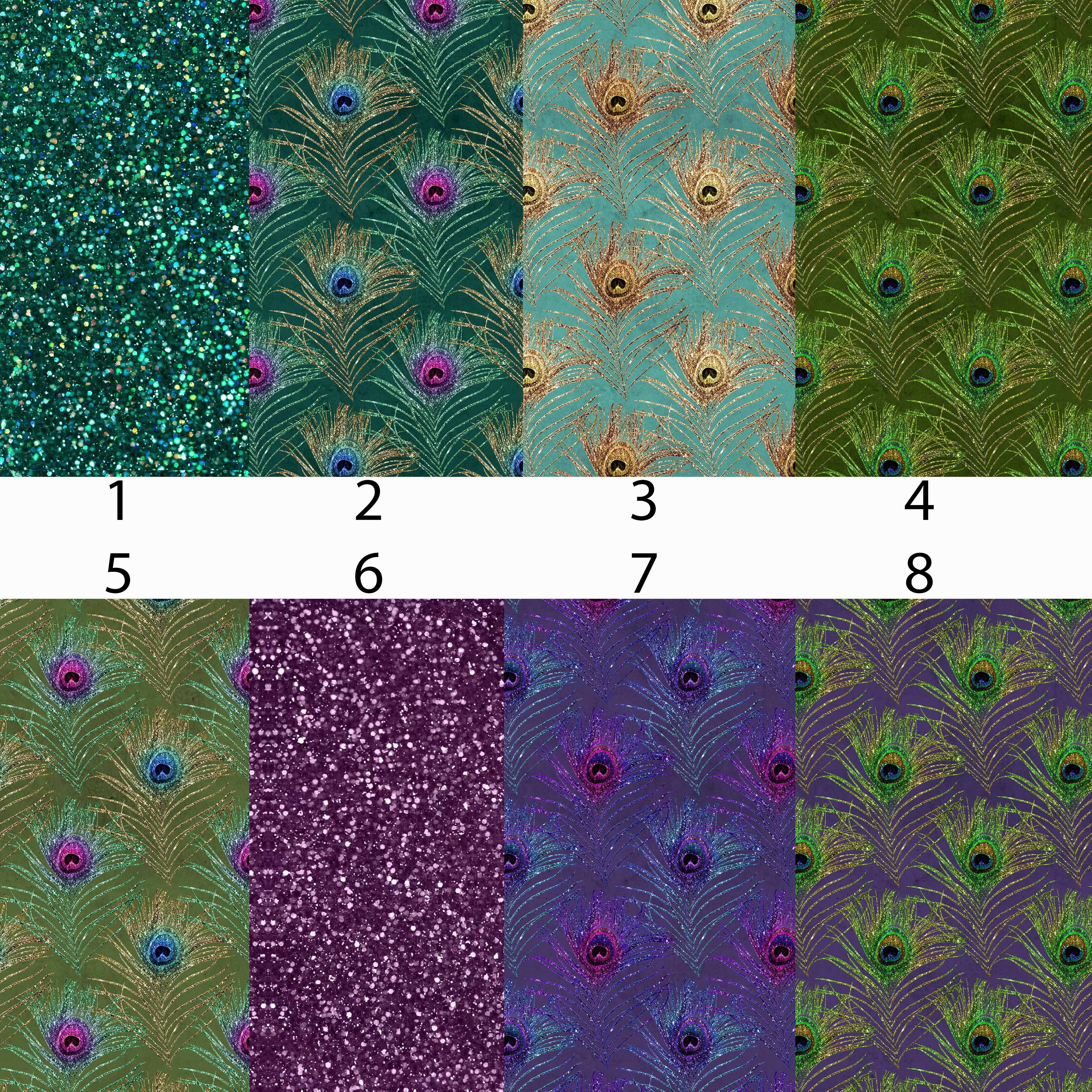 Peacock Glitter Feathers Vinyl