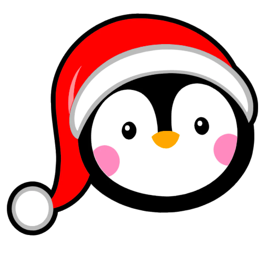 Penguin Face Santa Hat Acrylic Blank - Image 2