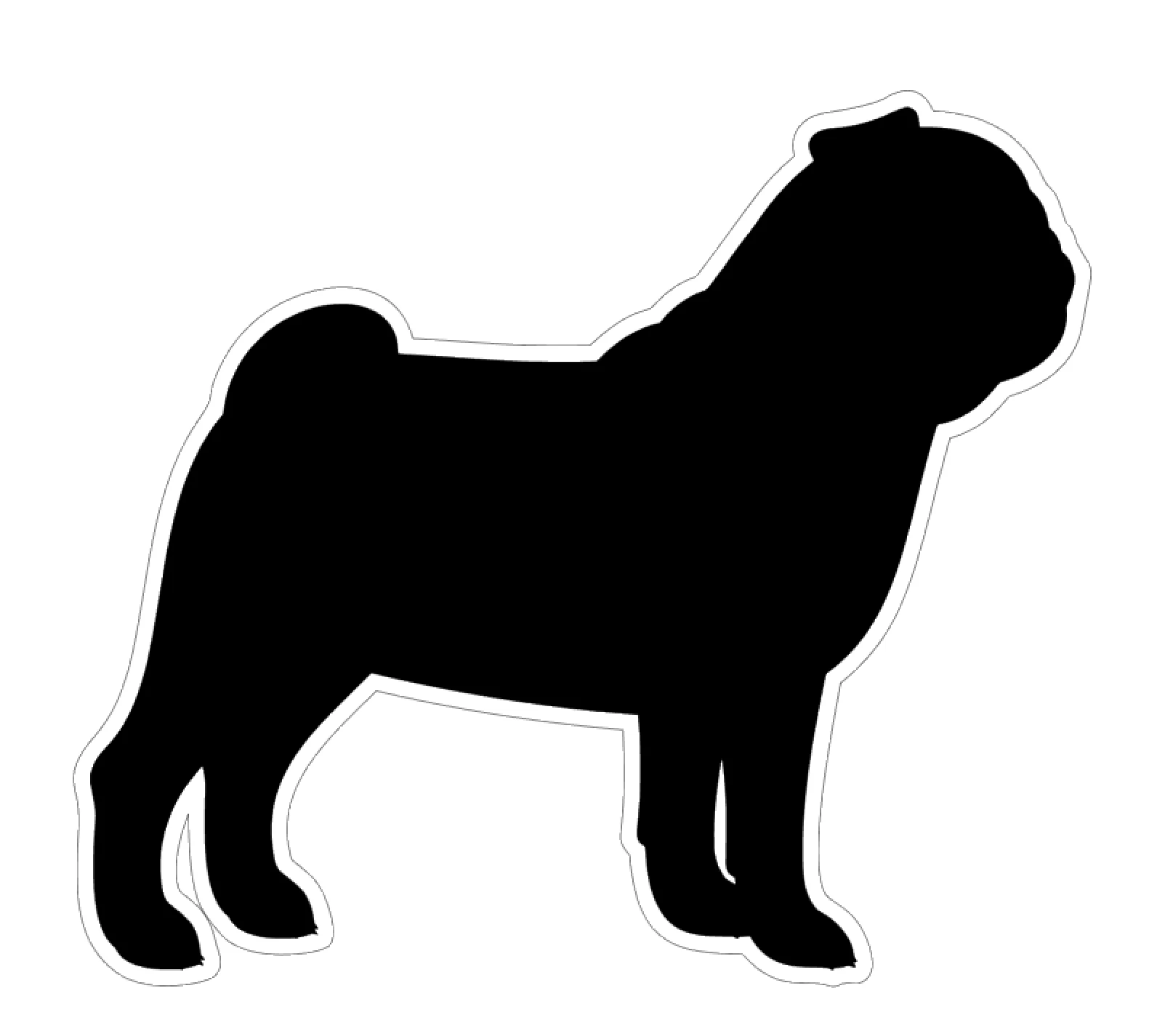 Pug Dog Profile Acrylic Blank - Image 2