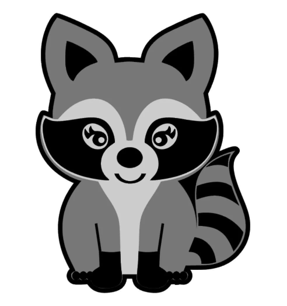 Raccoon Sitting Acrylic Blank - Image 2