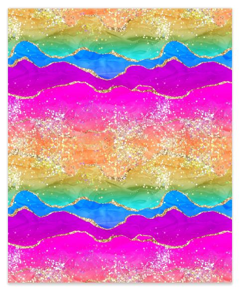 Rainbow Marble One 1 Faux Leather