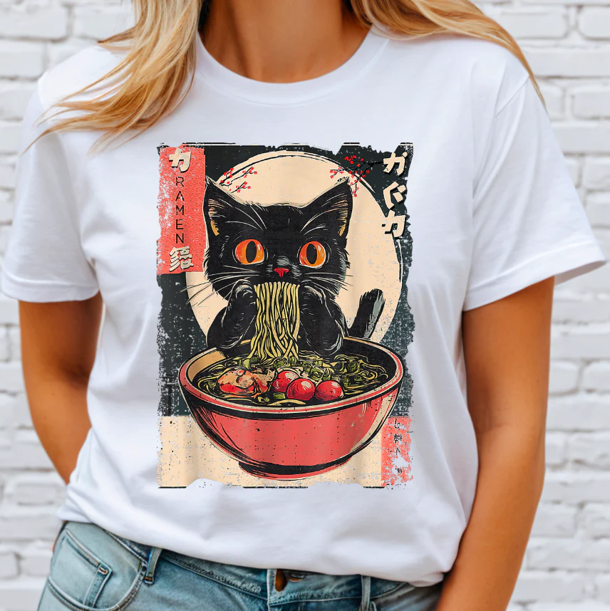 Ramen Black Cat DTF Transfer