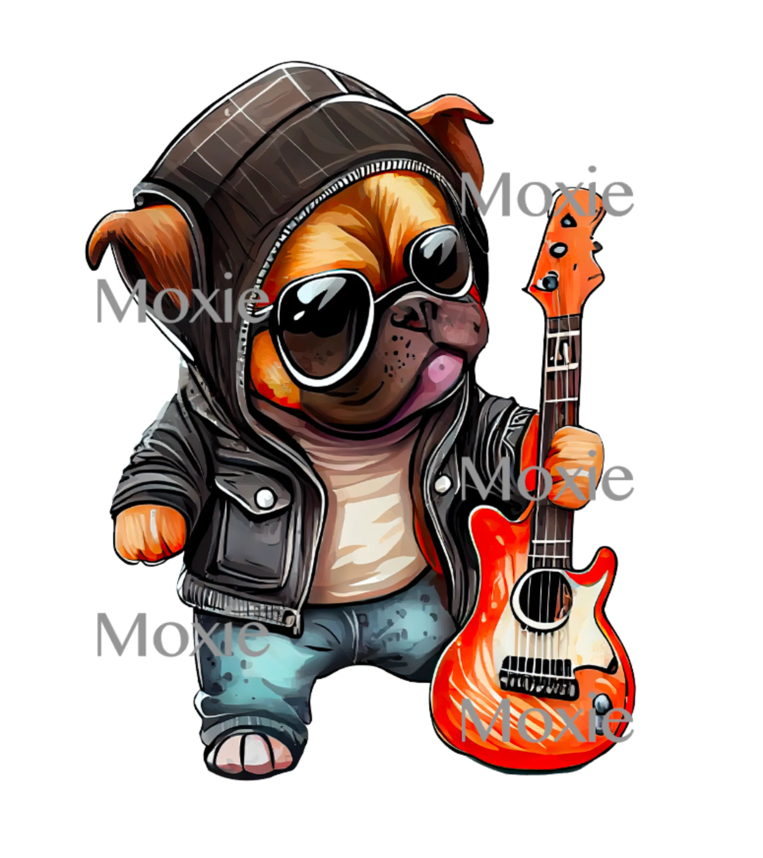 Rocker Boxer Decal & Acrylic Blank COMBO