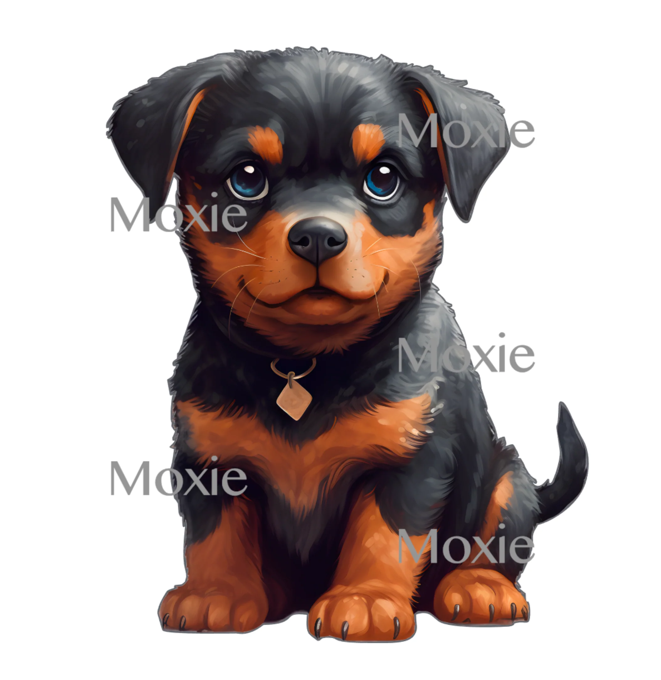 Rottweiler Pup Decal & Acrylic Blank COMBO