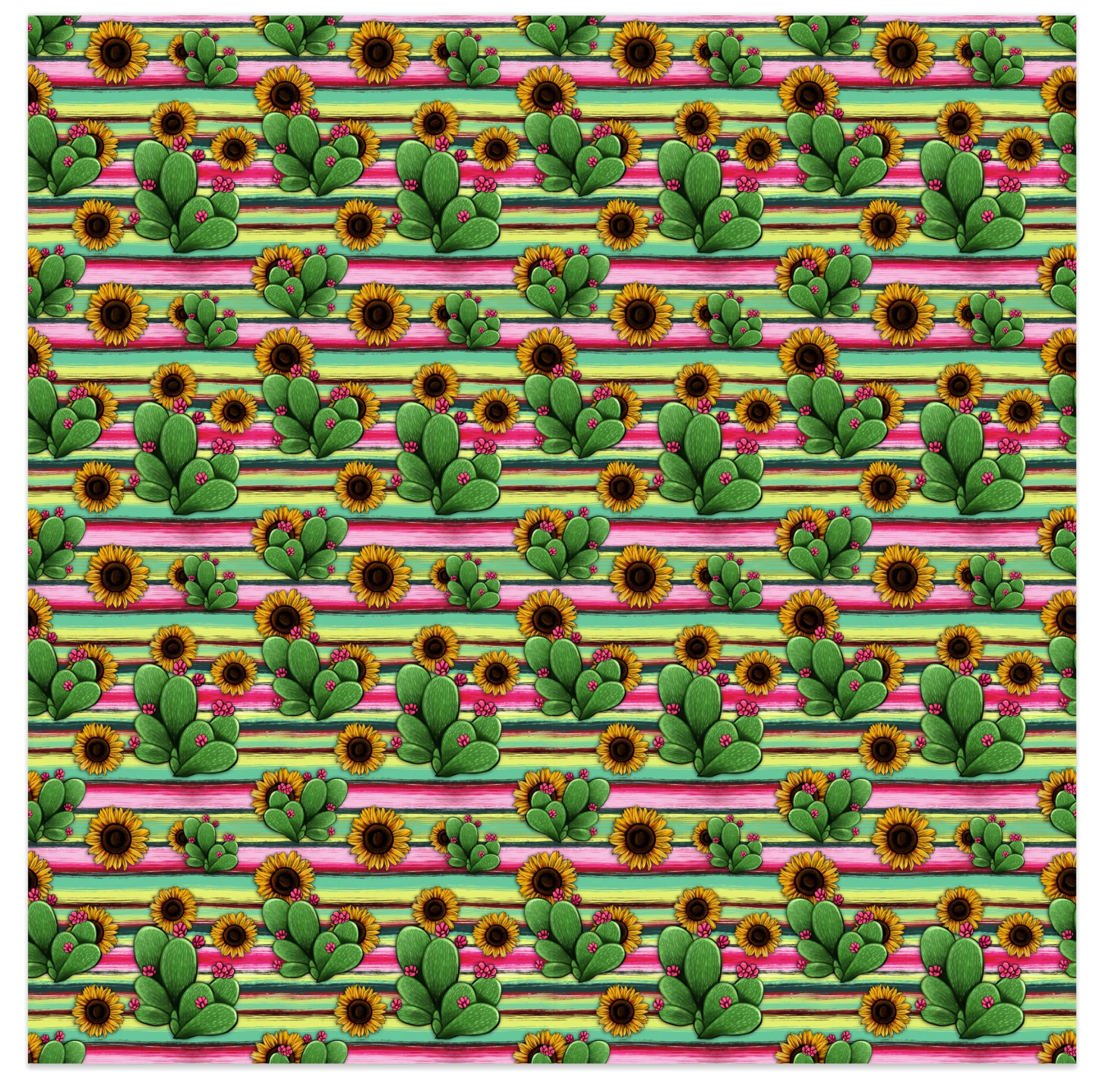 Serape Sunflower Cactus Vinyl