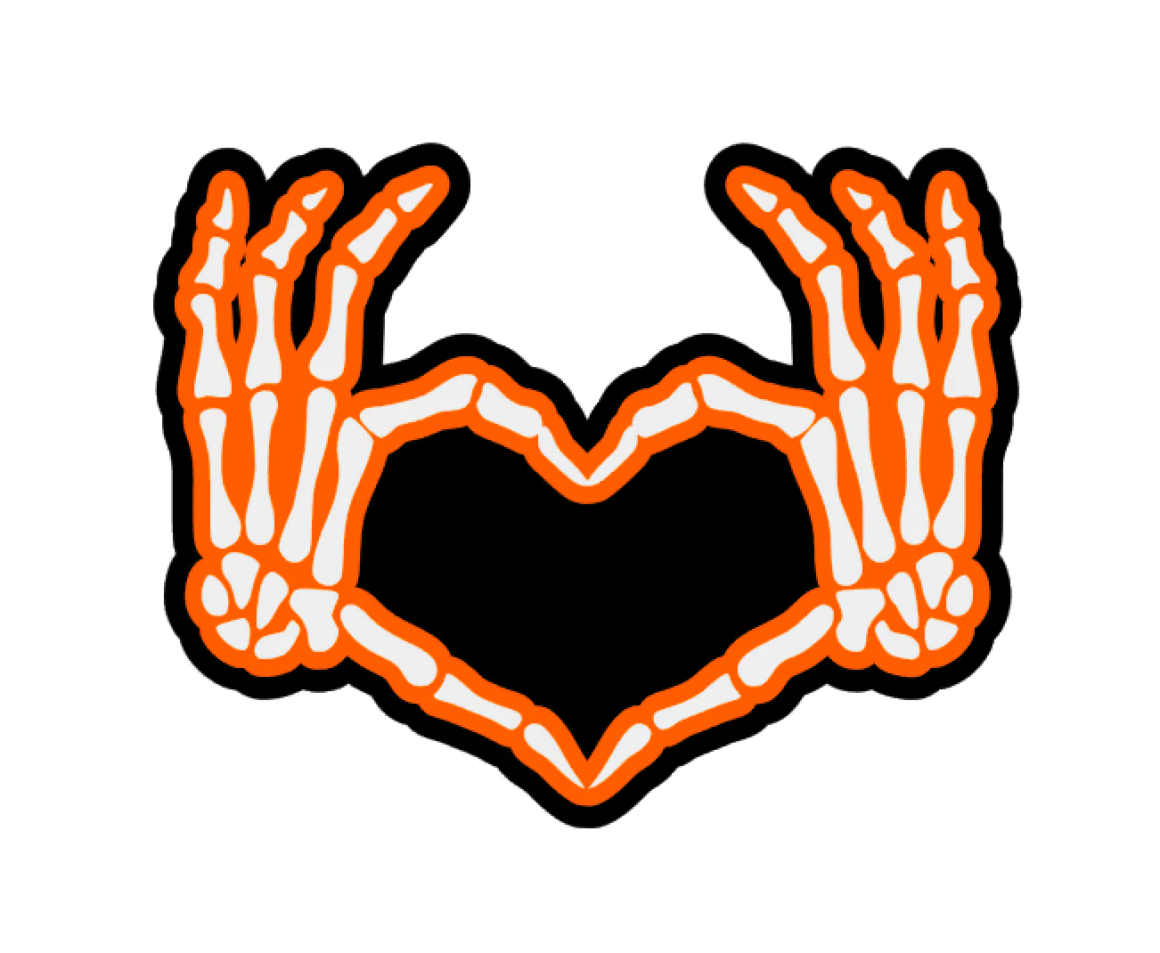 Skelton Heart Hands #2 Acrylic Blank - Image 2