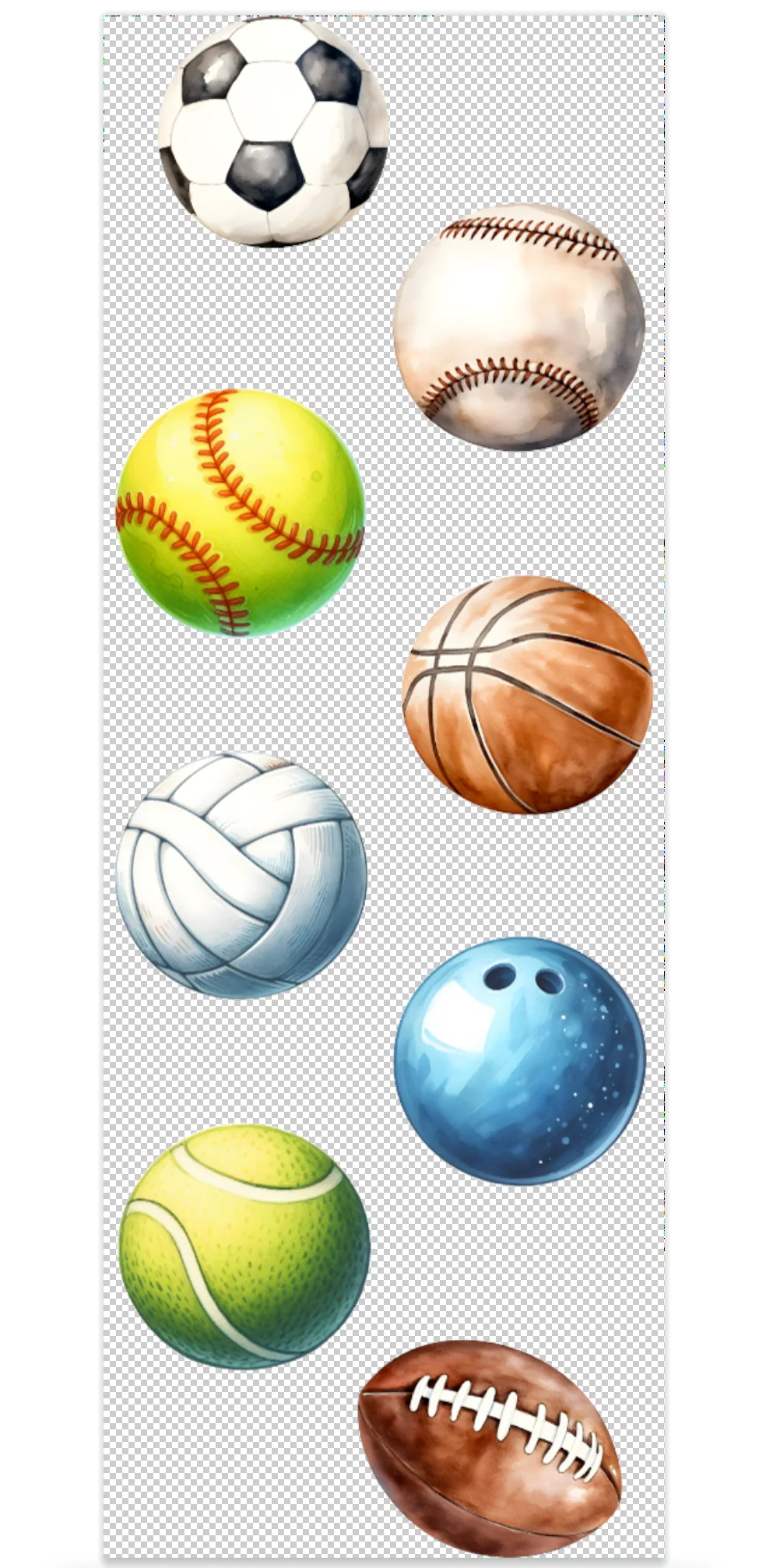 Sports Balls Pen Wrap UV DTF