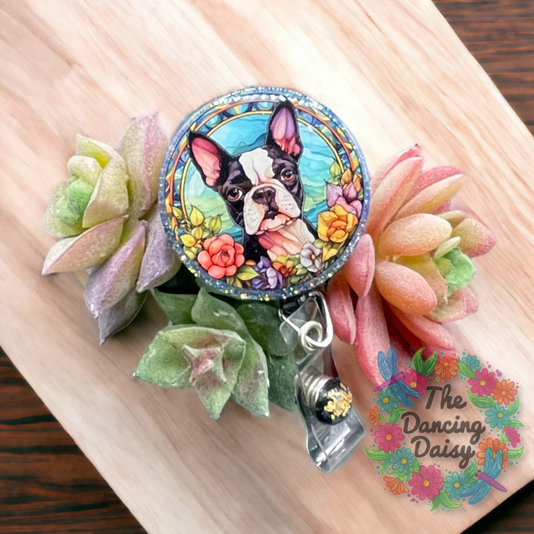 Stained Glass Boston Terrier Decal - Image 2