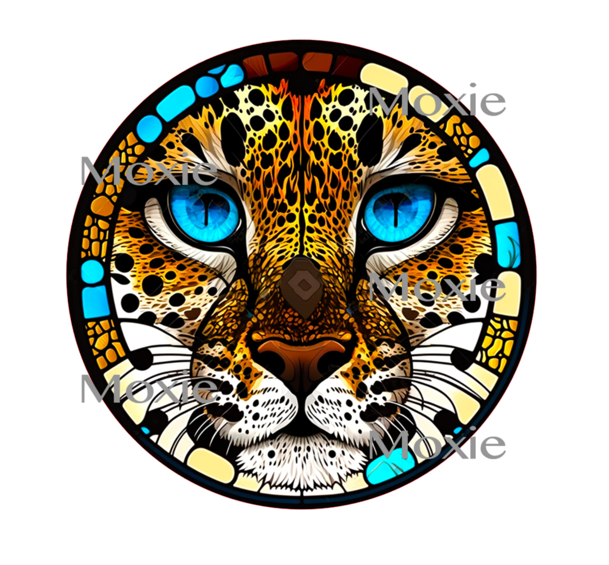 Stained Glass Cheetah Decal