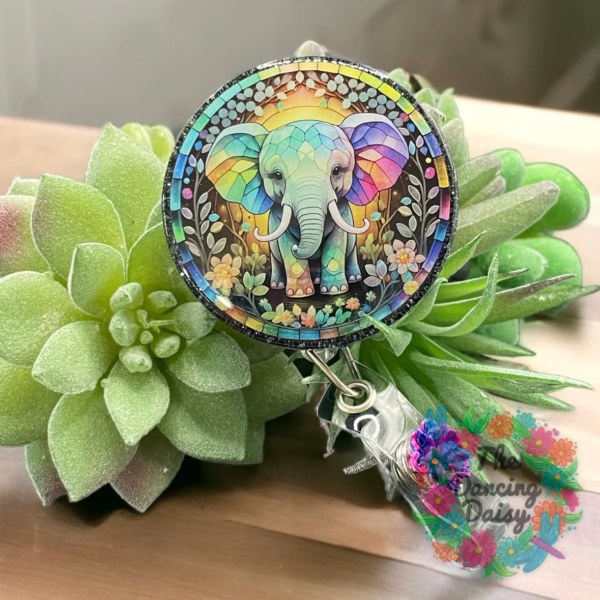 Stained Glass Elephant Decal - Image 2