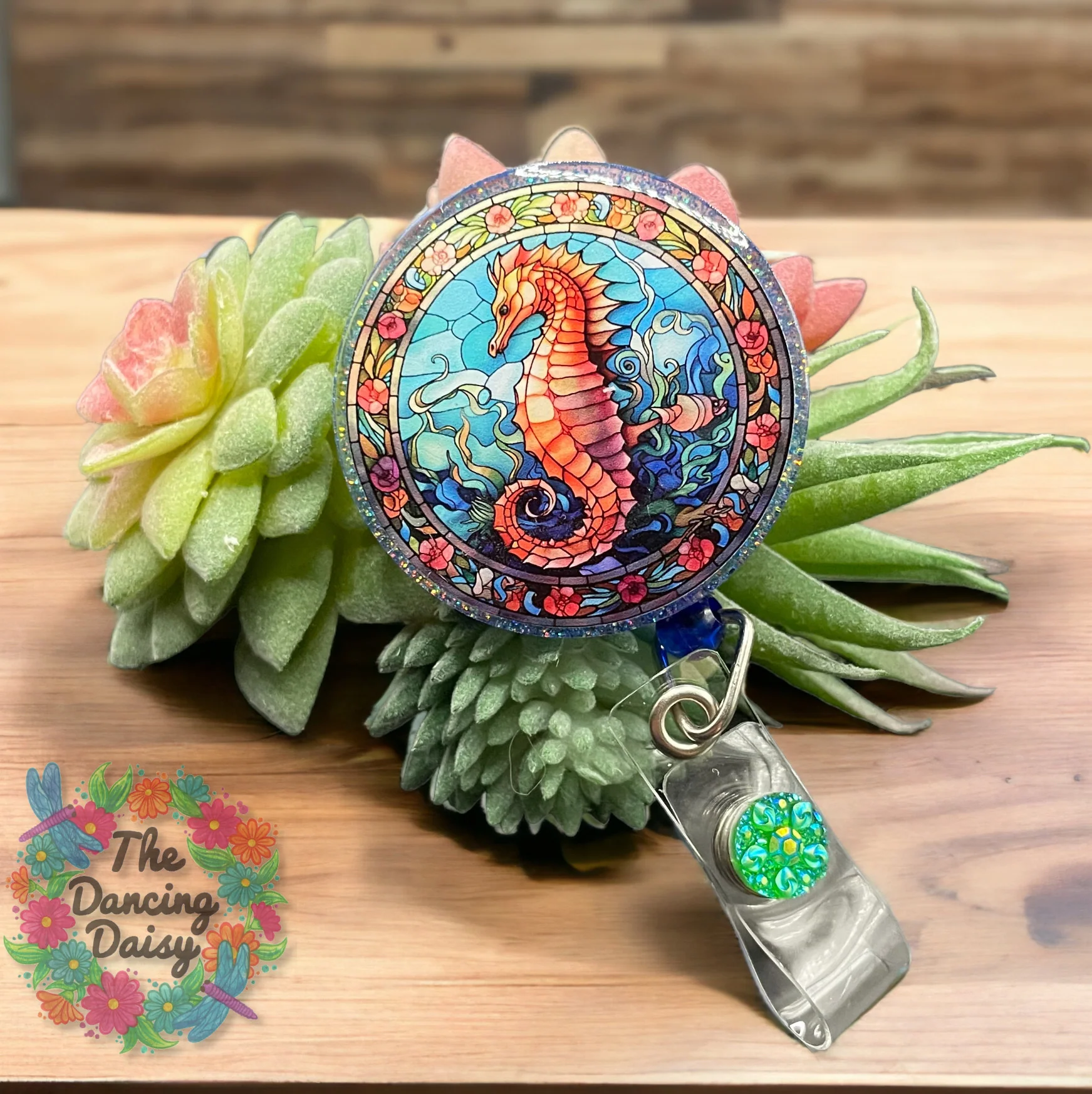 Stained Glass Seahorse Decal - Image 2