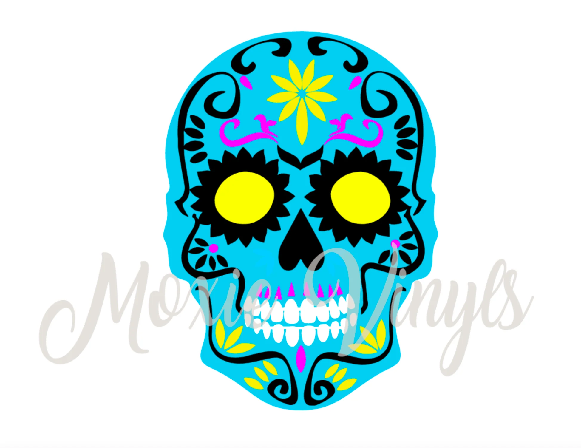 Sugar Skull Blue DECAL