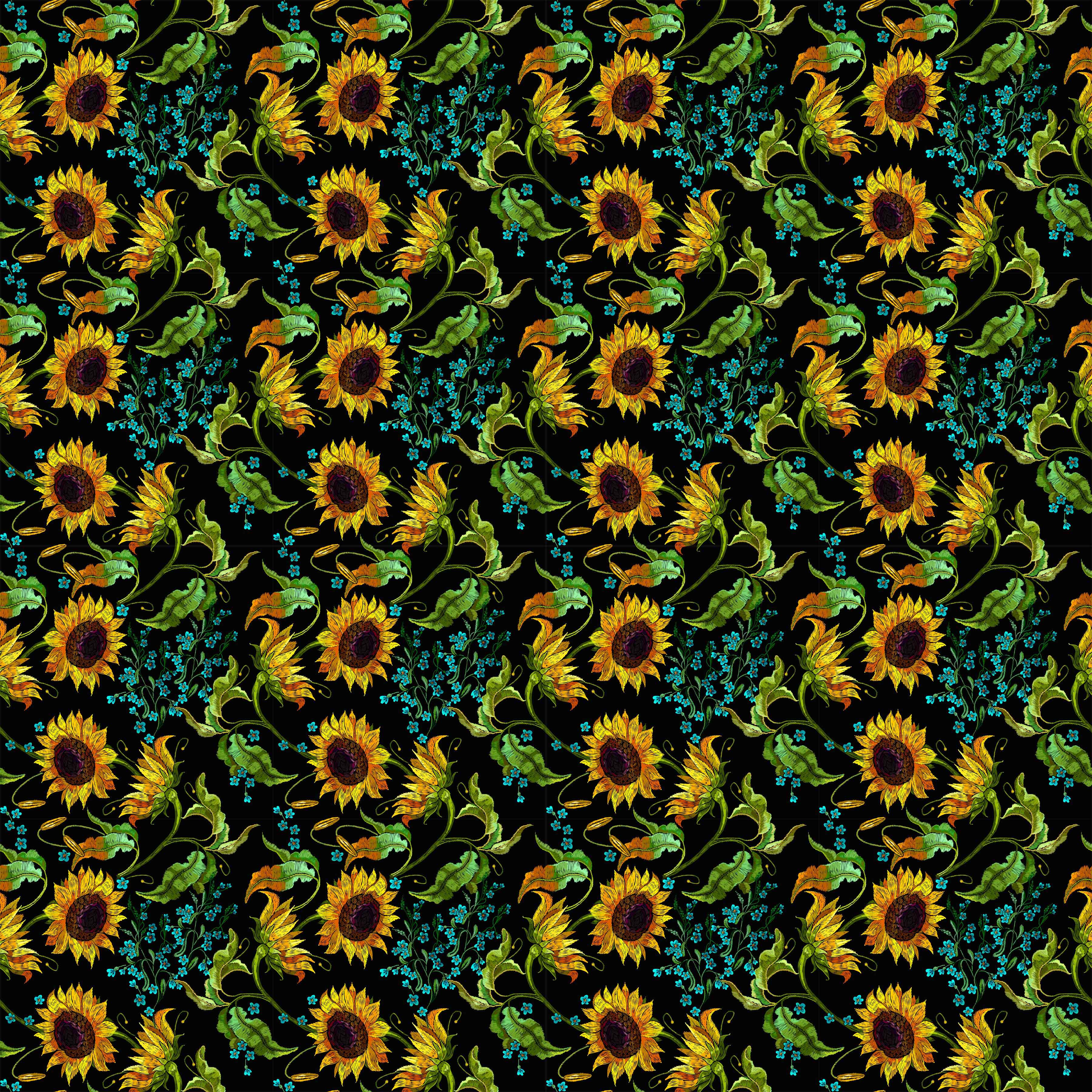 Sunflowers Embroidered Vinyl
