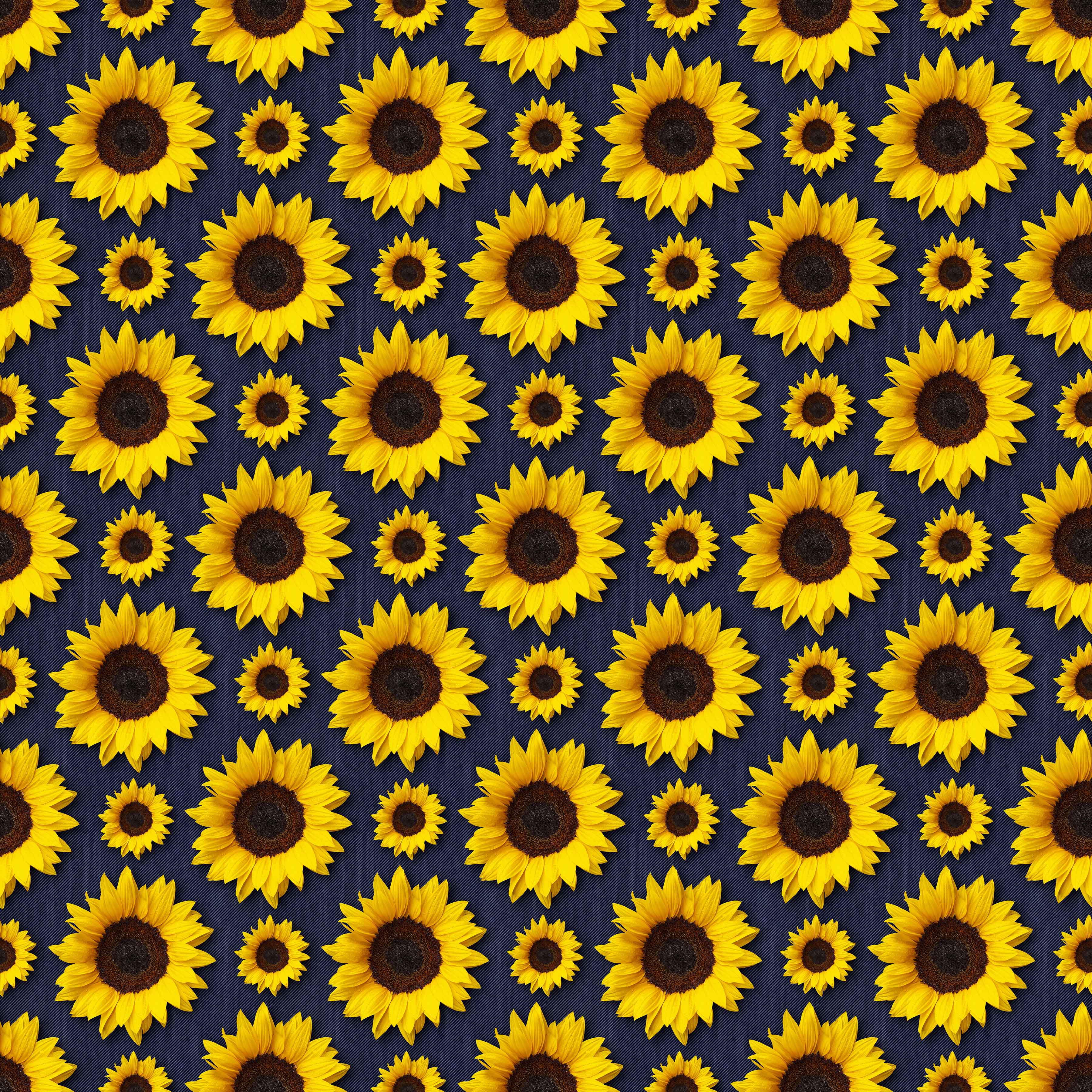 Sunflowers on Denim Vinyl