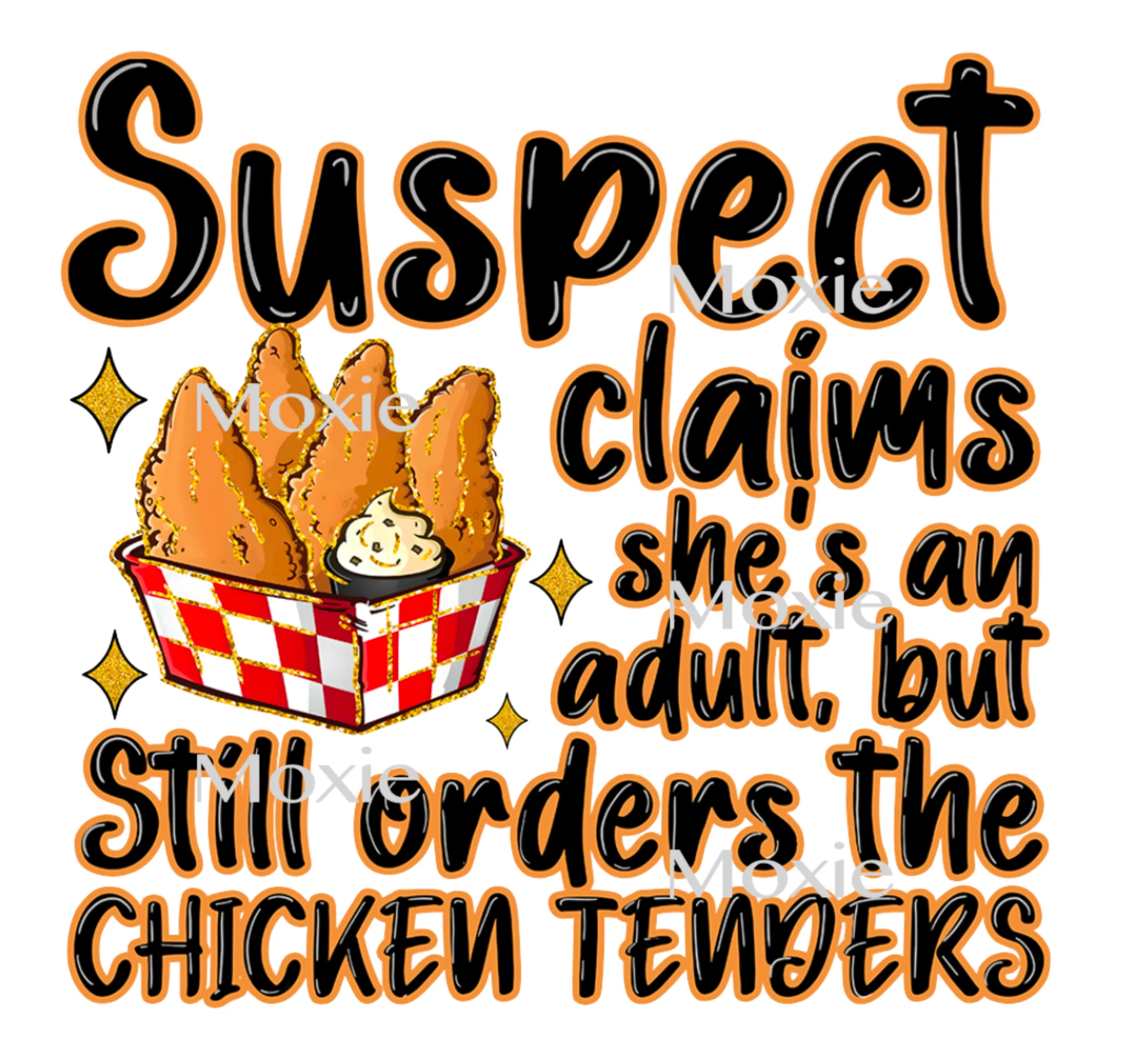 Suspect Adult Chicken Tenders Decal & Acrylic Blank COMBO