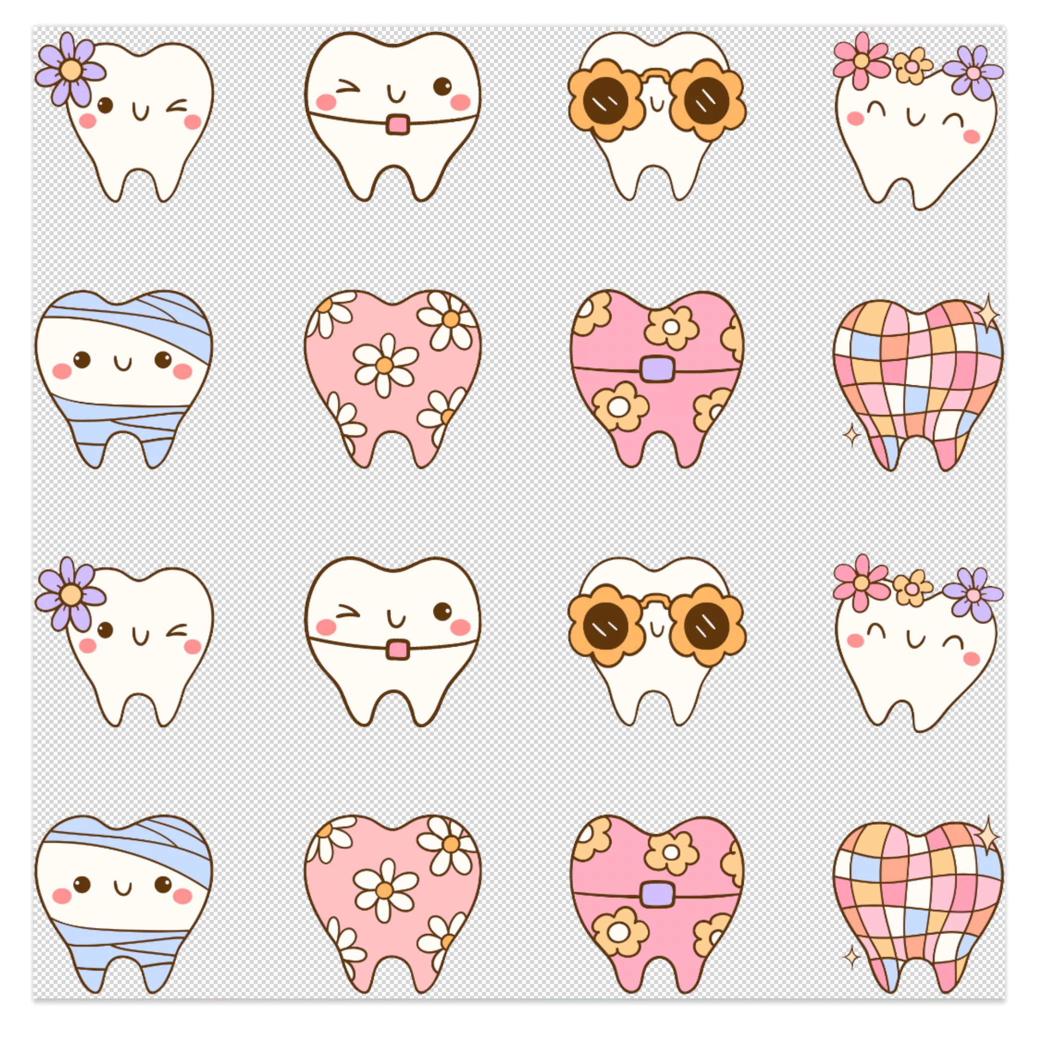 Groovy Teeth Pen Elements UV DTF
