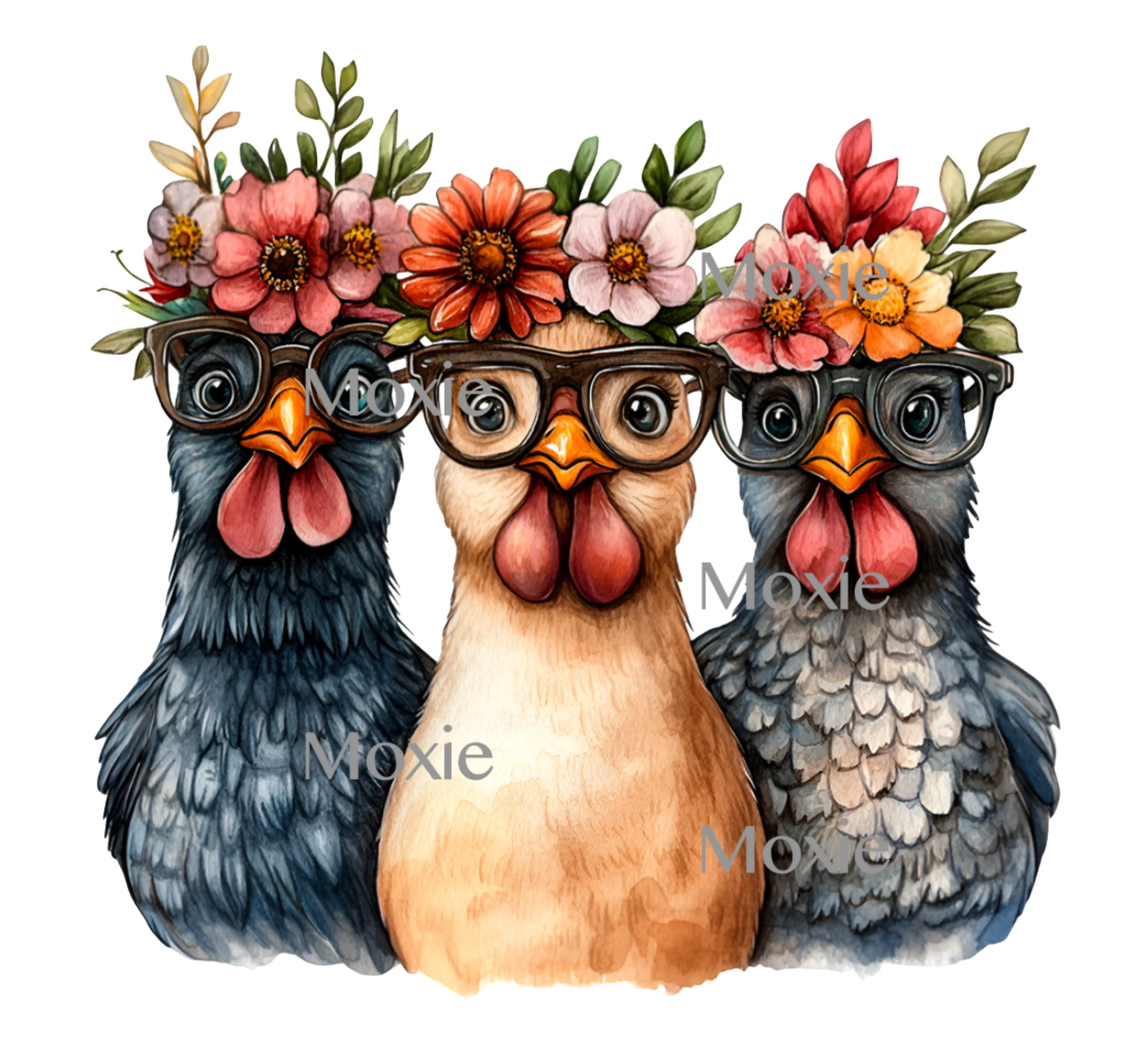 Three Chickens Decal & Acrylic Blank COMBO