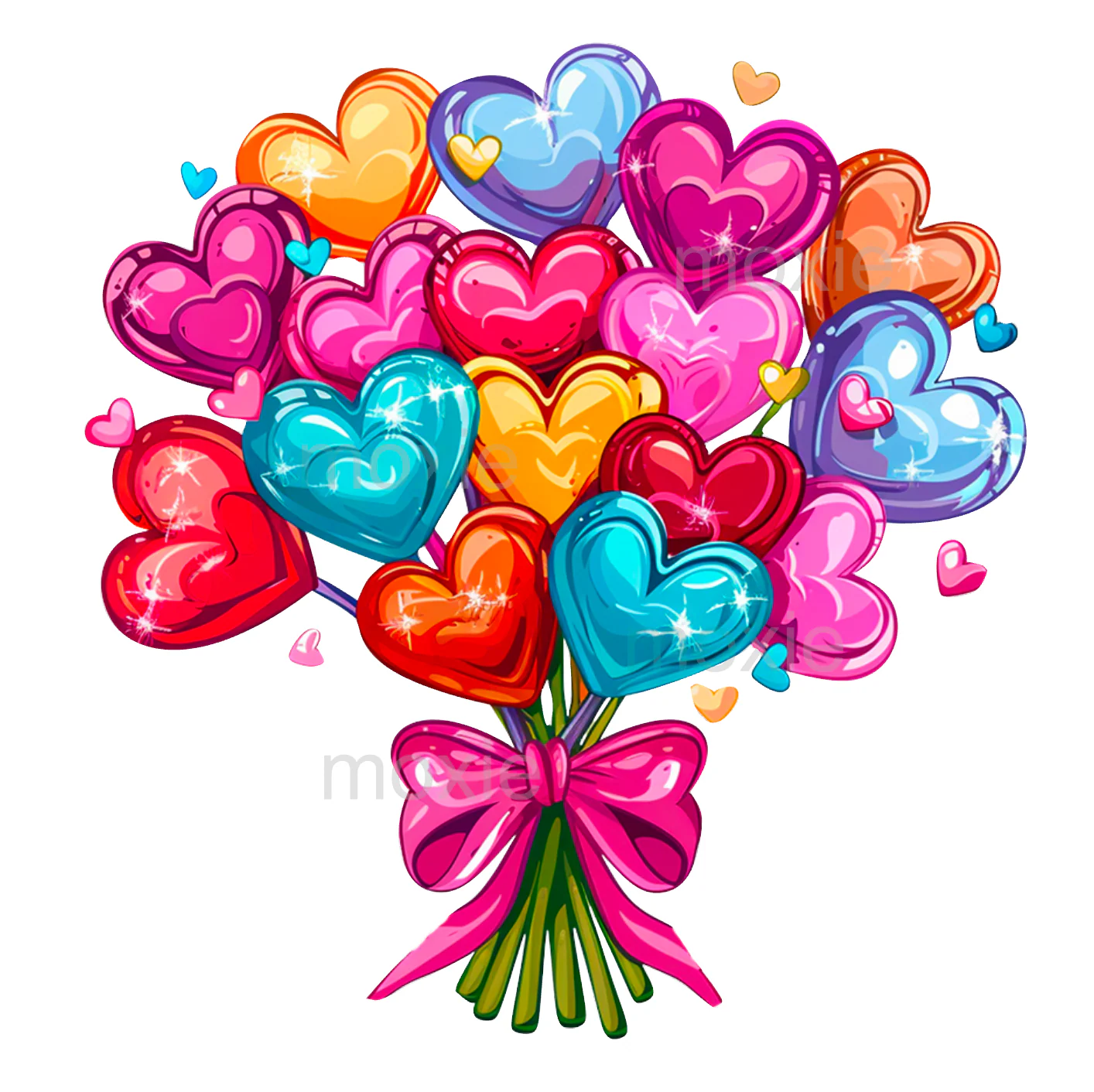 Valentine Heart Bouquet Decal & Acrylic Blank COMBO