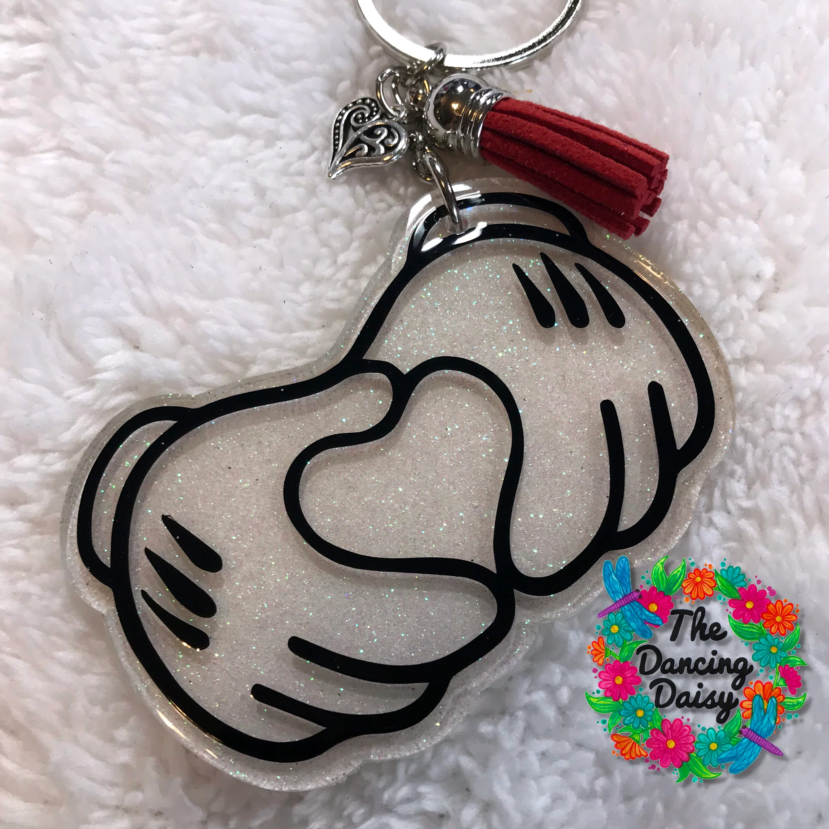 White Gloves Love Heart Acrylic Blank - Image 3