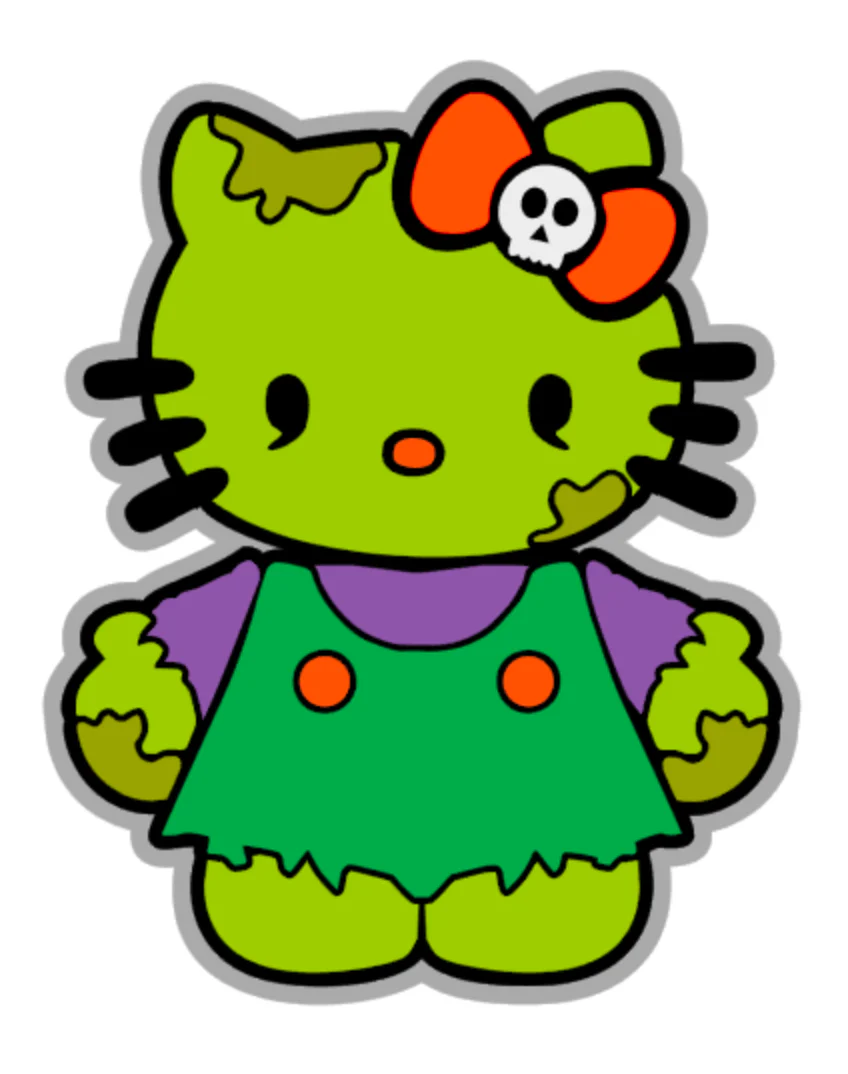 Zombie Kitty Acrylic Blank - Image 2